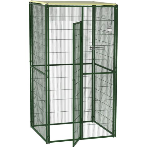 VOLIÈRE DE JARDIN 1X1 M AVEC TOIT PLAT IMOR® (1/3)