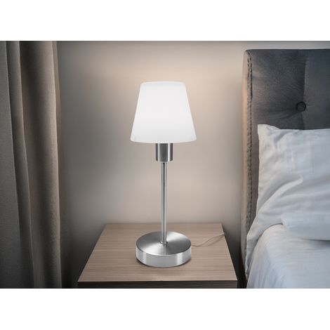 Tischleuchte MATHA mit Touch Dimmer und Glas Lampenschirm, Höhe 32cm