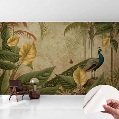Fototapete Selbstklebend - trendige Wanddeko - Schlafzimmer - Wohnzimmer Exotischer Vogel 416x254 cm (1/5)