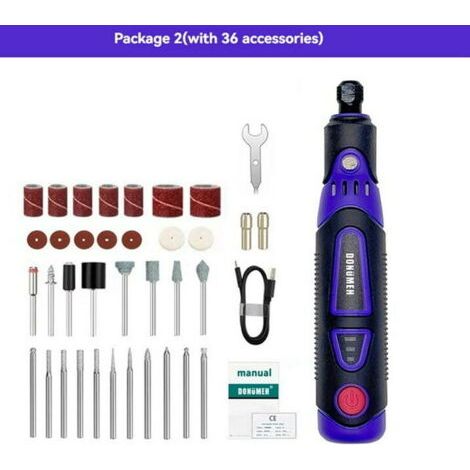 Mini Cordless Rotary Tool Kit 3.6V Rechargeable Multi-Purpose Grinder Type-C Charging for Polishing Sanding Engraving (1/4)