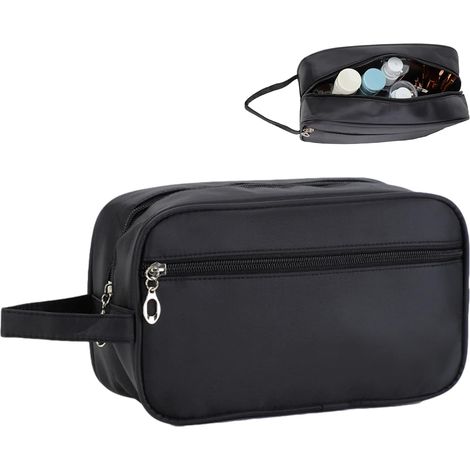 Trousse de toilette de voyage en nylon pour hommes (noir),