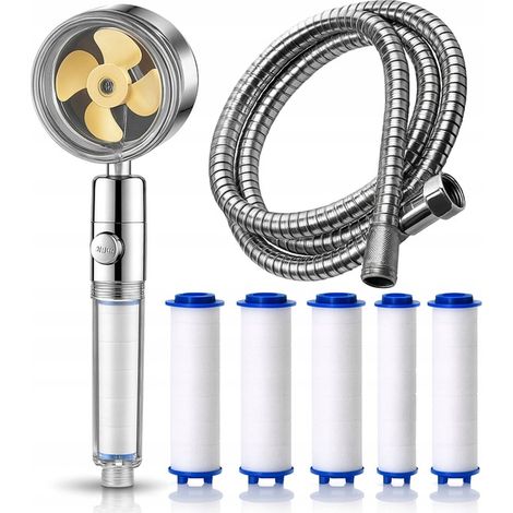 WIRTSCHAFTLICHER TURBO-DUSCHKOPFVENTILATOR + SCHLAUCH + 5x LUFTFILTER