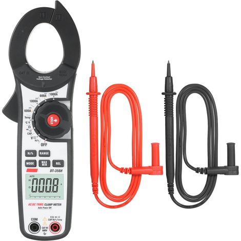 Pince ampèremétrique CEM DT-356H 1000 A, 6000 points, multimètre à pince TRMS AC/DC, ampèremètre, voltmètre AC/DC, testeur de courant, testeur NCV, testeur universel, résistance à la température de -2 (1/5)