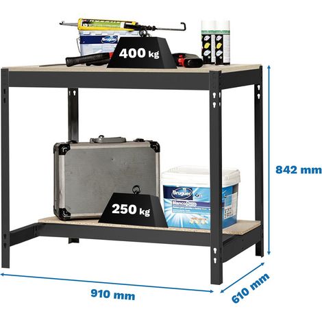 Simonrack Moderner Werkbank Anthrazit 91 cm Breite