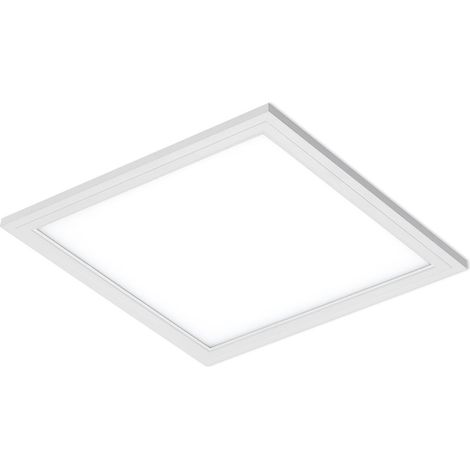 Plafonnier LED BRILONER LEUCHTEN SIMPLE, 12 W, 1300 lm, IP20, blanc, plastique-métal, 29,5 x 29,5 x 5,5 cm