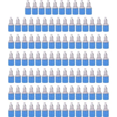 100 Pièces Douilles Banane M6 4mm, Bonne Transmission, Excellente Fabrication, Accessoires de Connexion Électrique Bleu (1/5)