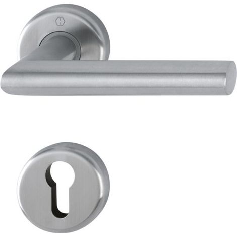 Poignée de porte garniture en inox sur rosaces utrecht - HOPPE