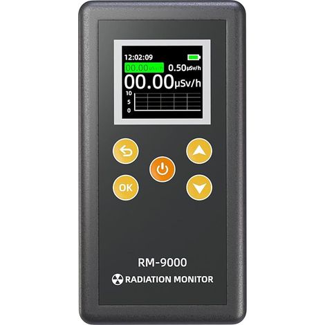 Détecteur de rayonnements par compteur Geiger Dosimètre portable pour la détection des rayons X gamma et bêta 0,01100 μSv/h, écran LCD, alarme réglable, enregistreur de données Dispositif de su (1/4)