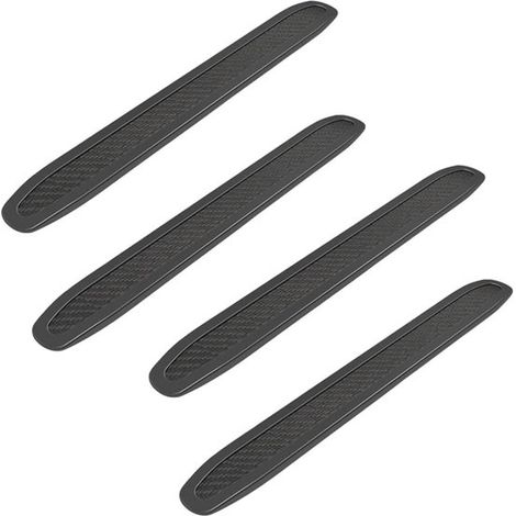 Protección universal para parachoques de coche: juego de 4 tiras de caucho y fibra de carbono. (1/5)