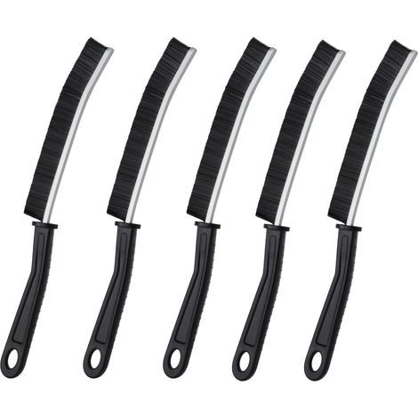 Set di 5 spazzole per la pulizia delle scanalature delle piastrelle del bagno - Strumento di pulizia manuale con manico lungo - Utensile per la pulizia della casa, della cucina, delle scanalature dell (1/5)