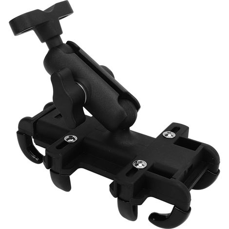 Support de téléphone télescopique pour moto, angle réglable, fixation par 8 griffes sur le guidon, compatible avec scooters et vélos. (1/5)