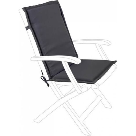 Cuscino per sedia e poltrona con Schienale Medio in materiale idrorepellente -Antracite / 1 Pezzo / Olefin (1/3)