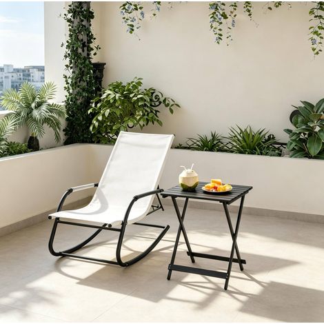 Table de camping pliante en aluminium, table de pique-nique portable noire, 50,5 x 46,5 x 60 cm (1/5)