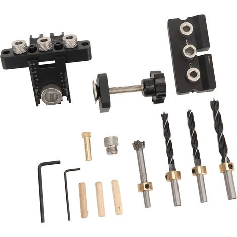 Gabarit de perçage en aluminium pour assemblage de meuble, guide de perçage précis pour cheville et montage rapide (1/5)