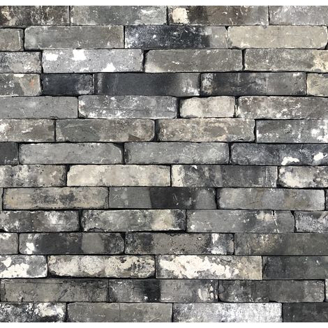 Brique de récupération grise 24x5x2cm – Angle droit – Pour murs intérieurs et extérieurs – Effet vintage loft new-yorkais