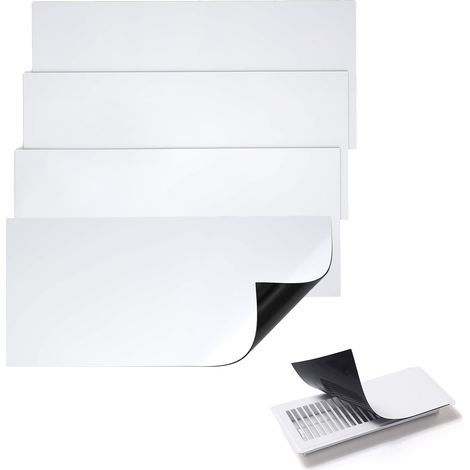 Couvercle de Vent Magnétique Flexible [4 pièces] Couverture Blanche Réutilisable Isolant pour Air et Son - Lot de 4 pour Climatisation et Insulation Acoustique (30x14cm & 40x20cm, Magnétique Souple) (1/5)