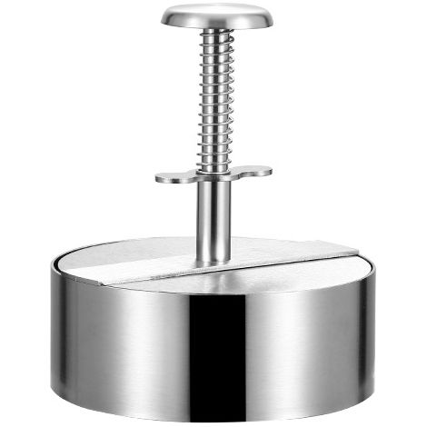 Pressa per hamburger, pressa per hamburger in acciaio inox 304, diametro 8 cm, stampo per hamburger antiaderente, pressa per hamburger regolabile, adatta per manzo, verdure, carne, barbecue, riunioni