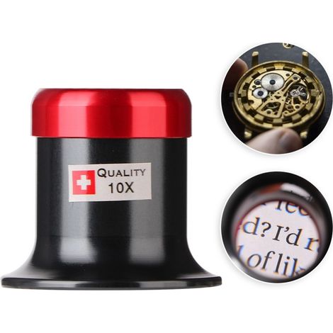 Beyamis Outils de réparation de montres Loupe Verre saphir Lentille en métal Barillet avec trous (15x) (1/5)