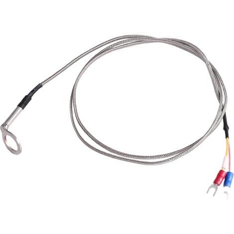 Capteur de température de type K, thermocouple en acier inoxydable pour la mesure de la température de culasse des moteurs automobiles, avec rondelle de 14 mm de diamètre intérieur. (1/5)