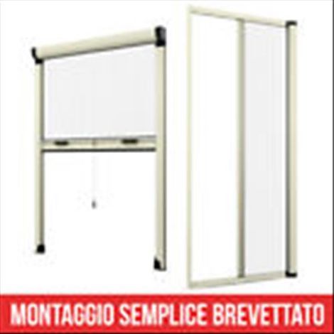 Zanzariera A Rullo Stop Inset Finitura Bianco Alluminio 120x170 Cm (1/2)