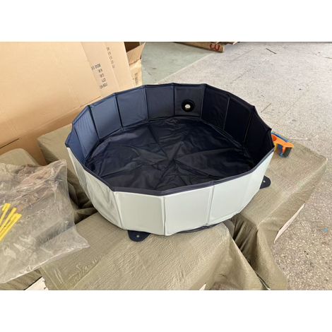Bassin d'élevage pliable gris 80×20 cm pour poulets et canards, abri et bac à eau multifonction (1/4)