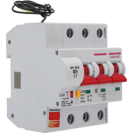 Disjoncteur intelligent Wi-Fi, commande à distance par application mobile PA66-DSM, boîtier ignifugé, 220 V CA (1/5)