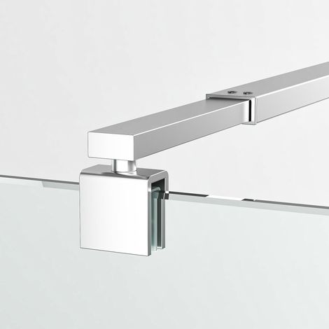 Barre de stabilisation - Barre télescopique réglable de 73 à 123 cm - Utilisé pour paroi de douche - Barre de stabilisation accessible - Épaisseur du verre : 8 à 10 mm - Barre de support carrée (1/5)
