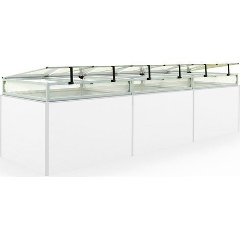 Châssis de jardin en aluminium / Plaques double paroi Serre pour plantes pour jardin, balcon, fenêtre de toit avec ouverture, résistant aux UV et aux intempéries, 99 x 351 cm (1/3)