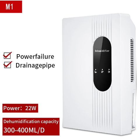 (M1) Déshumidificateur électrique, séchoir à air, purificateur d'air, usage domestique silencieux, déshumidificateur 2,5 L (1/4)