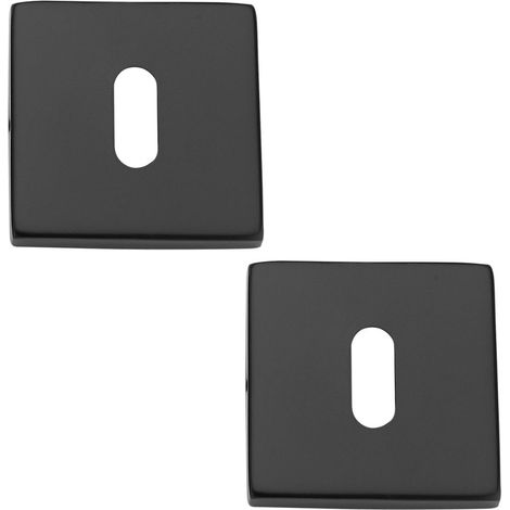 Roseta de puerta cuadrada con llave para tirador MEDA negro (1/2)