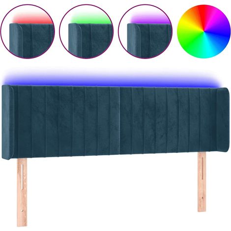Maison Exclusive - Cabecero con LED de terciopelo azul oscuro 147 (1/5)