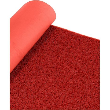 Faura - Felpudo Rizos con Base - Metro Lineal Rojo