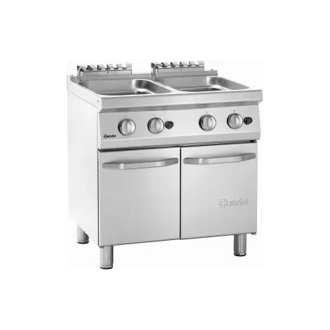 Cuiseur à pâtes GAZ 2 x GN 2/3, 2 x 24 Litres, sur placard 2 portes, GAZ NATUREL