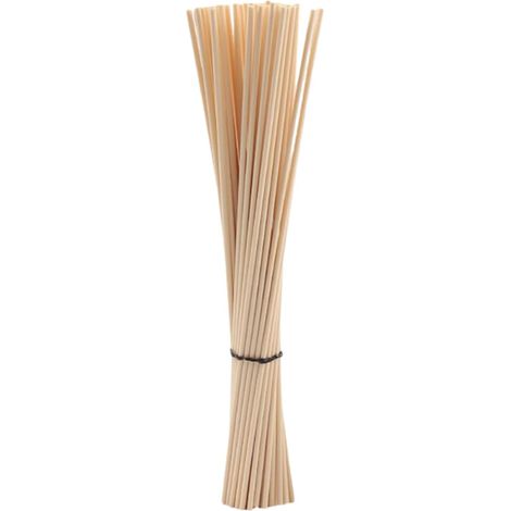 50 Pcs Batonnets Diffuseur Parfum,Bâtonnets De Diffuseur à Roseaux, Bâtons de Roseau en Bois et rotin, Bâtons de Rechange pour Diffuseur d'Arôme d'Huile Essentielle pour la Maison(Naturel, Noir) (1/5)