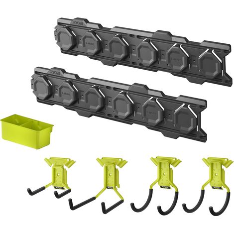 Pack Démarrage Mural LINK RSLWPK-7PC Rangement Modulaire, Rails, Crochets, Garage Organisé (1/5)