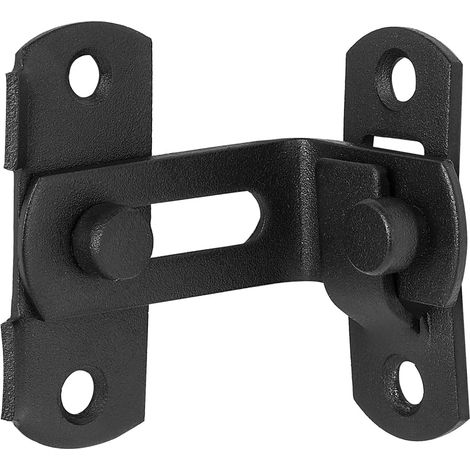 Verrou de porte - Verrou de porte à angle droit avec vis - Noir - Acier inoxydable - Verrou coulissant de sécurité - Pour portes et fenêtres - 62 x 70 mm - Sécurité de porte (1/3)