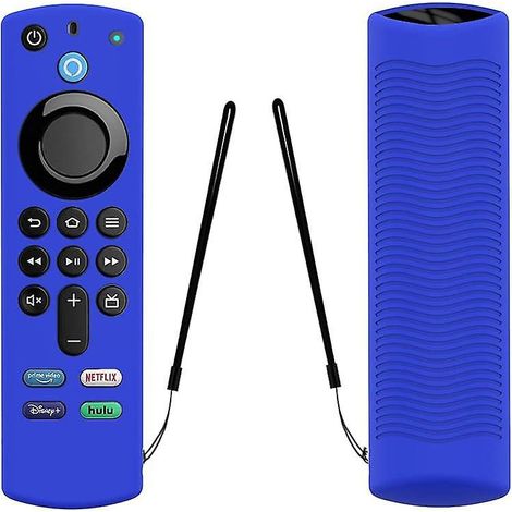 bleu-housse En Silicone Pour Tlcommande Vocale Alexa (3e Gnration) (version 2021) - Housse De Protection Complte Antichoc Lumineuse Pour Tlcommand (1/5)