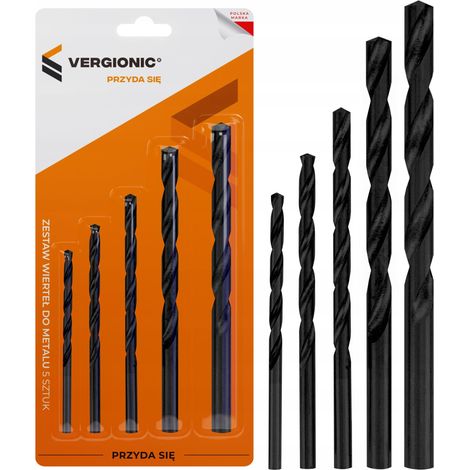 SET DI PUNTE DA TRAPANO PER METALLO, LEGNO, PLASTICA HSS 4-10 mm 5 pezzi VERGIONIC
