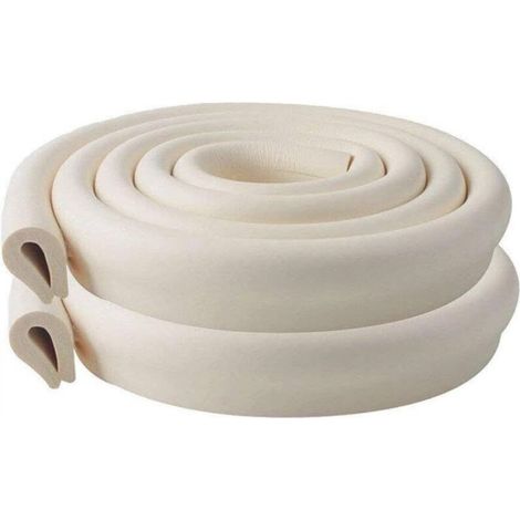 White anti-collision strips, 2 meters each, for coffee tables and glass edges, soft padded corner protectors and foam. (1/5)