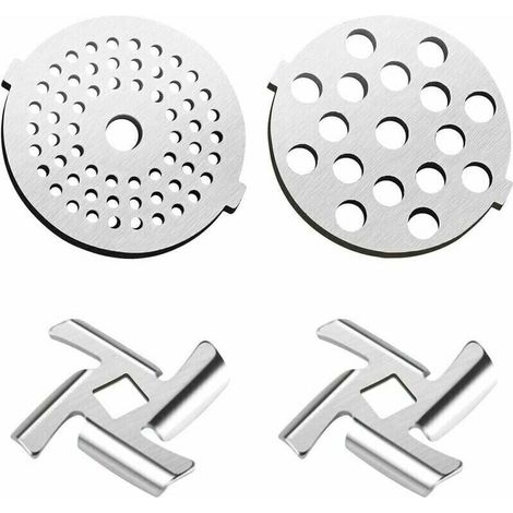 Kit de Remplacement pour Hachoir Viande Électrique 2Pcs Lame de Hachoir à Viande 2PCS Plaques de broyage 5 7 (1/5)