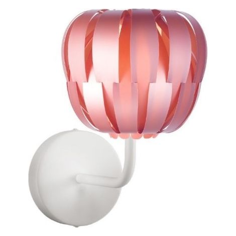Rosa Metallwandlampe aus Metall Cm. 19 x 25 x 26 Uhr