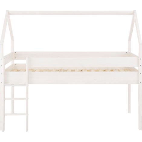 Alpi2Lit cabane surelevé enfant 90x200 cm en pin blanc (1/5)