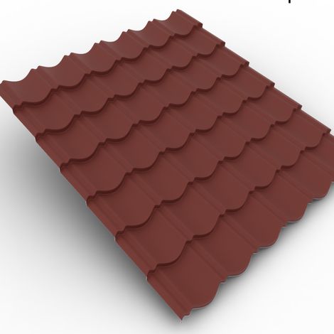 Easy Tile-Tuile de couverture 0.4mm coloris Bun-Rouge Mat 3009 0.94x1.21m