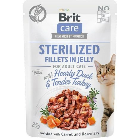 Brit care cat fillets in jelly sterilized duck&turkey 85g