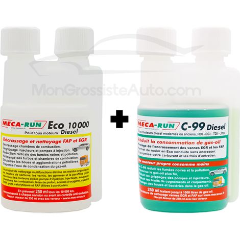 Pack décrassage Mecarun, ECO 10000 Diesel + C99 Diesel, 250ml