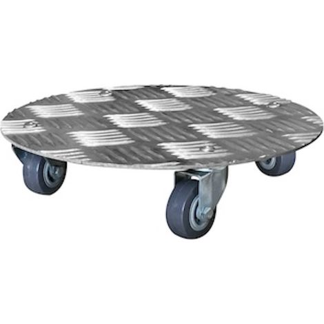 Support de pots à roulettes en aluminium – Diamètre 30 cm – Charge max 100 kg – Surface antidérapante pour stabilité optimale – Jany France