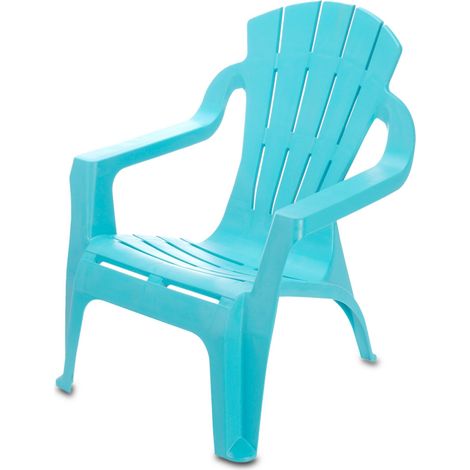 Kinder Lounge Gartenstuhl aus Kunststoff - blau - Robuster Garten Loungesessel für Kleinkinder - Monoblock Stuhl Kinderstuhl Spielstuhl stapelbar
