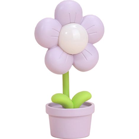 Lumière de nuit Fleur pour Enfants, Lampe de Chevet Flexible 360° Violette, Sans Fil à Piles, Douce pour Salon et Chambre (1/5)
