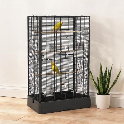 Cage pour oiseaux nero en acciaio PP 61 x 36,5 x 98 cm (1/5)