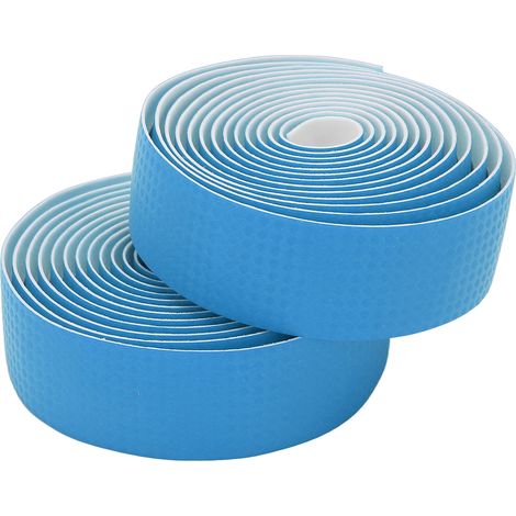 Ruban de guidon vélo en cuir PU antidérapant, absorption des chocs pour vélo de route, couleur bleu (1/5)